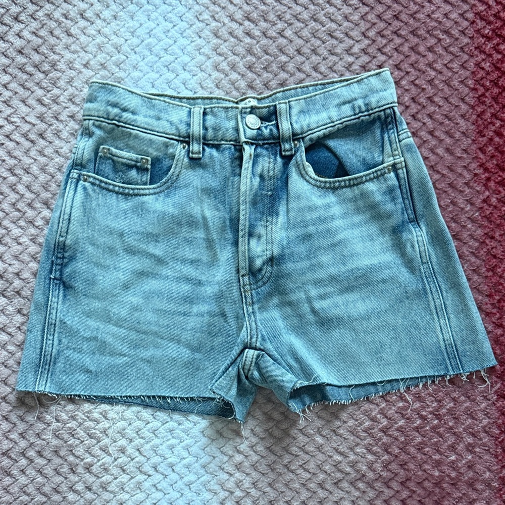 PacSun Light Blue High-Rise Denim Shorts